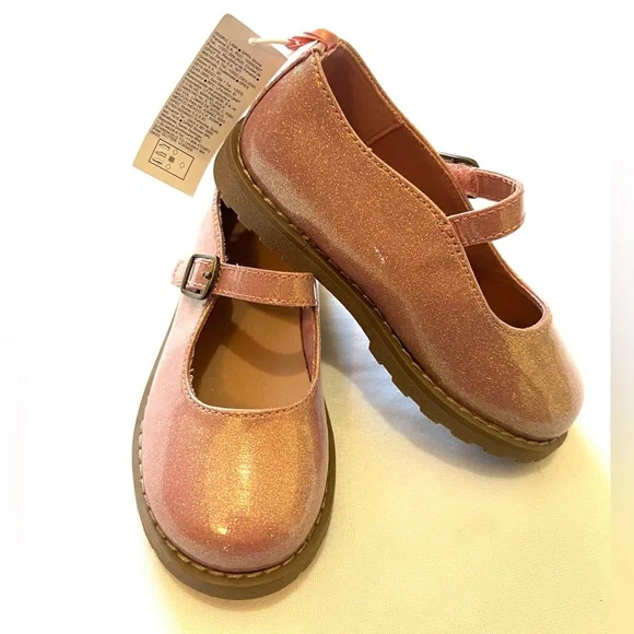 Old Navy Glittery Pink Kids Dress Shoes - Picture 2 of 4